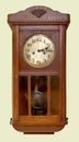 Antique wall clock isolated on white Royalty Free Stock Photo