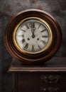 Antique wall clocks on a vintage table