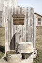 Antique washtubs in American ghost town