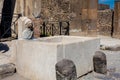 Water fountain on the streets of the ancient city of Pompeii Royalty Free Stock Photo