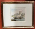 Antique Watercolor Painting William Alexander Chinese Waterman Sailboat Junk Boat Ship Sail Paddle