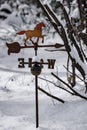 Antique Weathervane in the Snow Royalty Free Stock Photo