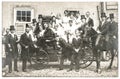 Antique wedding photo with people in vintage clothing Royalty Free Stock Photo