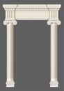 Antique white colonnade with Ionic columns Royalty Free Stock Photo