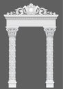 Antique white colonnade with Ionic columns Royalty Free Stock Photo