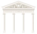 Antique white colonnade with old Ionic columns Royalty Free Stock Photo