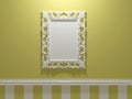 Antique white ornamented picture frame