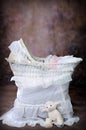 Antique Wicker Baby Bassinet #1 Royalty Free Stock Photo
