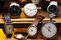 Antique winding watches belonging to watchmaker Royalty Free Stock Photo