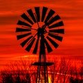 Antique Windmill Silhouette Royalty Free Stock Photo