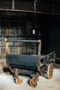 Antique Wood Hand Cart with Cast Iron Wheels - Abandoned Glass Factory