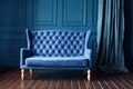 Antique wood sofa couch in vintage room. Classical style armchair. Royalty Free Stock Photo