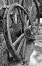 Antique Wood Wagon Wheel and Spokes Royalty Free Stock Photo