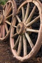 Antique Wood Wagon Wheels. Royalty Free Stock Photo