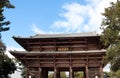 Antique wooden archway entrance of Todaiji temple.