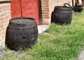 Antique wooden barrels Royalty Free Stock Photo