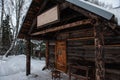 Antique wooden blacksmith forge house