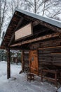 Antique wooden blacksmith forge house