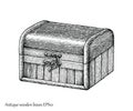 Antique wooden boxes hand drawing engraving style