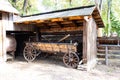 Old wooden wagon in the countryside