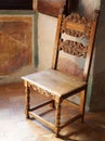 Antique Wooden Chair, Roman Villa Royalty Free Stock Photo