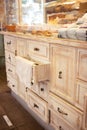 Antique, wooden chest of drawers in a restaurant Royalty Free Stock Photo