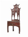 Antique wooden chinese chair isolated on white Royalty Free Stock Photo