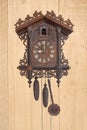 An antique wooden cuckoo clock Royalty Free Stock Photo