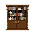 Antique Wooden Cupboard With Books Royalty Free Stock Photo