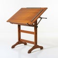 Antique Wooden Drafting Table with Adjustable Angle and Metal Hardware Keywords: drafting table, drawing board, art easel, Royalty Free Stock Photo