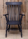 Wooden Farmhouse Grandfather Chair in blue