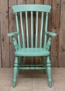 Green Wooden Farmhouse Grandfather Chair