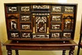 Antique wooden furniture ornate woodcarving taken full face