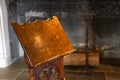 Antique wooden lectern indoors