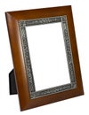 Antique wooden photo frame isolated on white background Royalty Free Stock Photo