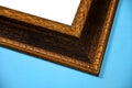 Antique wooden picture frame. Old rustic wooden frame Royalty Free Stock Photo