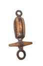 Antique wooden pulley