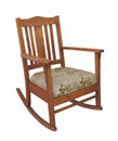 Antique wooden rocking chair isolated