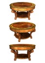 Antique wooden round table Royalty Free Stock Photo
