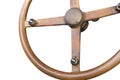 Antique wooden steering wheel Royalty Free Stock Photo
