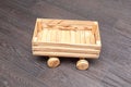 Antique Wooden Trolley  with clipping path Royalty Free Stock Photo