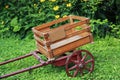 Antique Wooden Trolley with Red Wheels Royalty Free Stock Photo