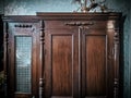 Antique wooden wardrobe. Royalty Free Stock Photo