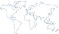 Antique world map only made by curved lines Royalty Free Stock Photo
