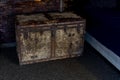 Antique worn and weathered steamer trunk.