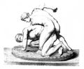 Antique wrestlers engraved in the vintage book the History of Arts by Gnedych P.P., 1885