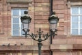Antique wrought iron lantern style lamp post
