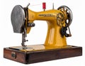 Antique Yellow Sewing Machine Ã¢â¬\' Vintage Tailoring Tool for Retro Decor generative ai Royalty Free Stock Photo