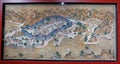 Antique Zhaoqing Map Painting Unglazed Gouache Ancient Watercolor Art Landscape Print Ships Coastline Territory