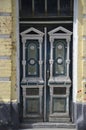 Antiqued door in Kiev Royalty Free Stock Photo